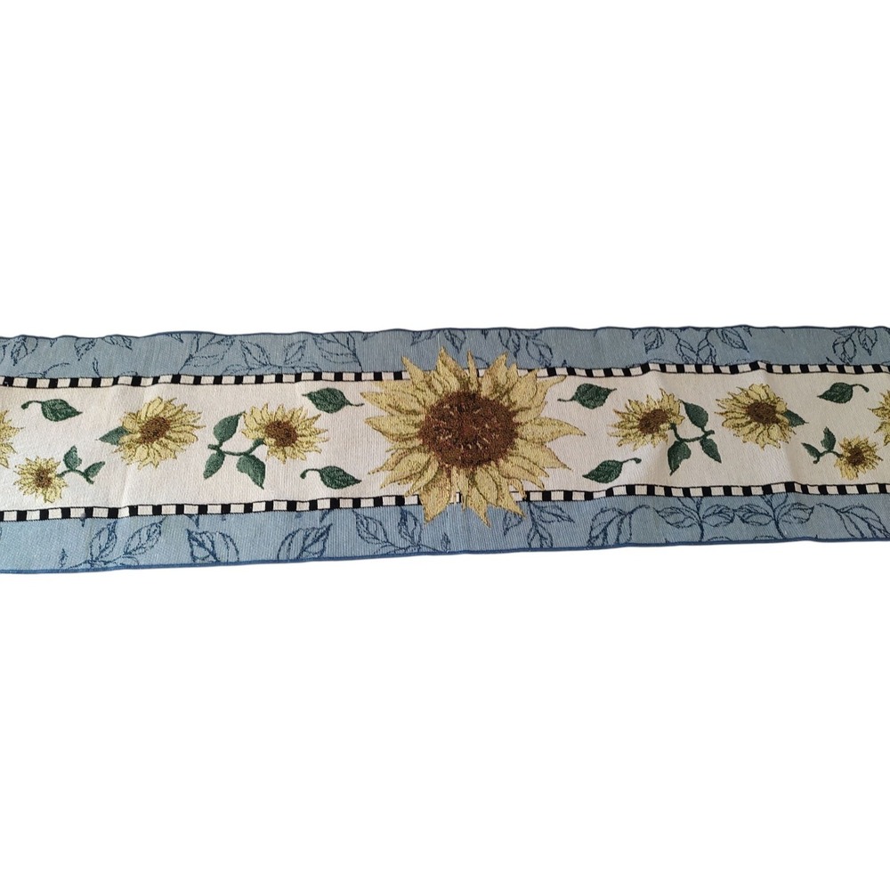 Vintage Sunflower Tapestry Sally Eckman Roberts Table Runner 75 X 12.5 In SEE
